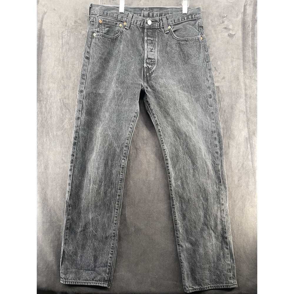 Levi's 501 Men's 34x34 Black‎ Gray Jeans Straight Leg Vintage Classic - Picture 2 of 14